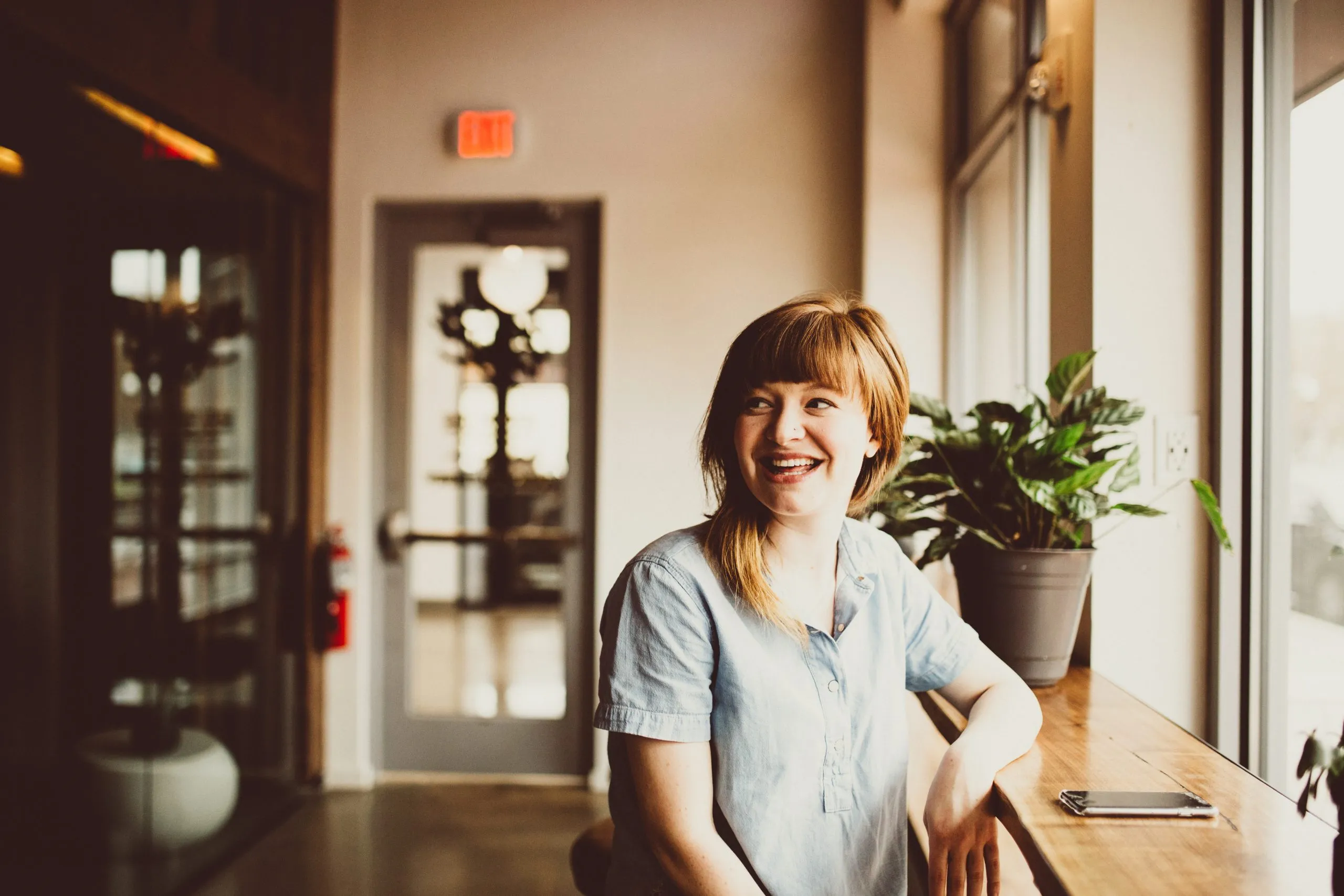 Woman in cafe